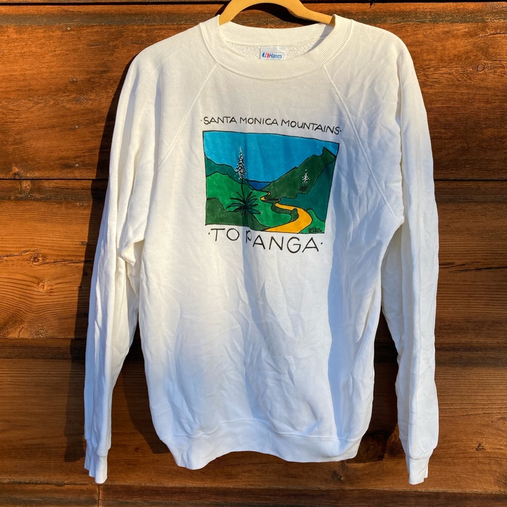 Vintage White Santa Monica Mountains Sweatshirt